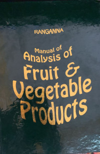 Manual of Analysis of Fruit & Vegetable Products